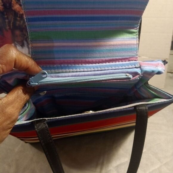 Vibrant Color Blocked Striped Mini Bag - Picture 9 of 9